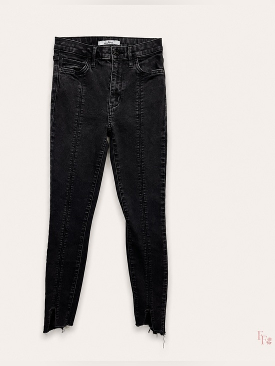 Sam Edelman Denim - Sam Edelman Stiletto High Rise Skinny Ankle Jeans Black Coated Raw Hem Size 26